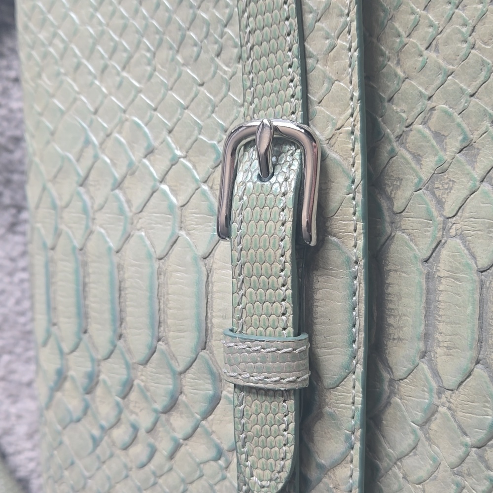 Brahmin Purse Shoulder Bag Snake Snakeskin Handbag Neutral Bag 12" x 9" - Picture 7 of 8